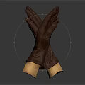 Brown Genuine Leather Gloves With Warm Lining And Natural Texture For Stylish Look