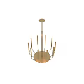 Golden Modern Chandelier With Slender Arms And Metal Design For Interior Decor