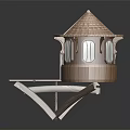 Unique Wooden House With Curved Tiled Roof Circular Window And Elevated Deck
