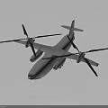 Large White Transport Airplane With Four Propellers And Red Tail 3D Rendering