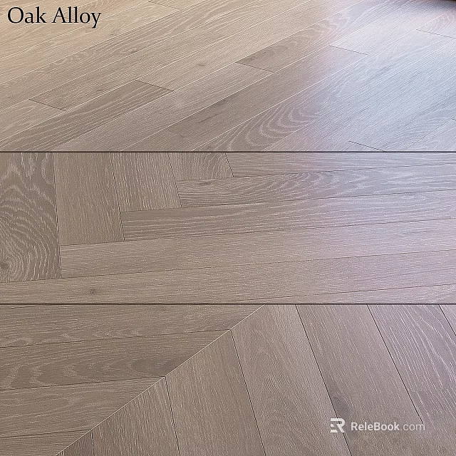 Natural Light Gray Oak Wooden Flooring With Herringbone Pattern And Smooth Texture 3d model 