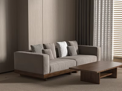 Modern Middle Ancient Style Sofa Double Sofa Log Style Sofa 3d model