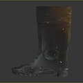 Tall Rain Boots With Rubber Material And Textured Sole Design Detail