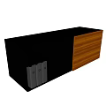 Modern Black And Wooden Bookcase With Open Compartments Drawers And File Folders
