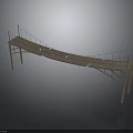 Modern Bridge Structure Design With Metal Railings Slender Frame And Supporting Beams
