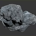 Artistic Wood And Stone Sculpture With Blue Gray Texture And Irregular Shape