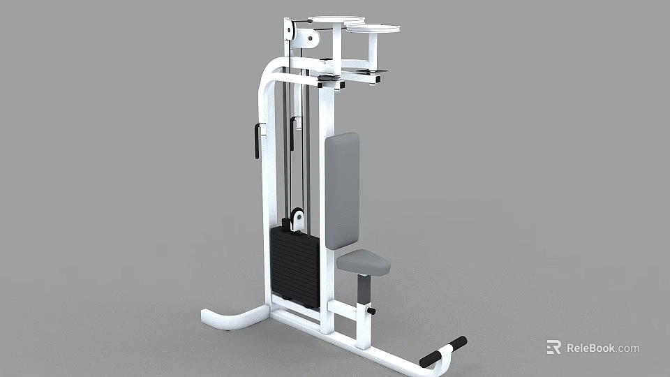 Modern White Kitchen Appliance With Gray Seating And Black Components Design 3d model