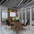 Modern Stone Exhibition Showroom With Display Counters LED Strip Lights And B1 B2 C1 Sections