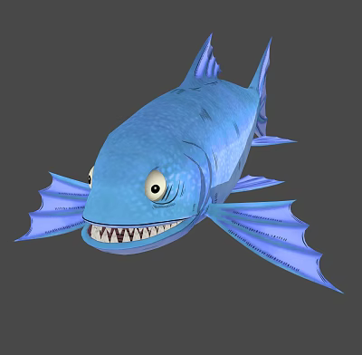 Modern game character cartoon fish 3d model Modern game character cartoon fish 3d model