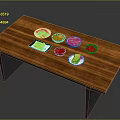 Assorted Fresh Food Dishes Arranged On Wooden Table With Vegetables Meat And Sides