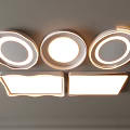 Modern Ceiling Lights Featuring Round and Square Shapes with Bright Illumination 3d model