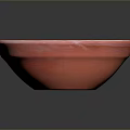 Traditional Hand Carved Red Ceramic Bowl With Intricate Colorful Decorative Patterns