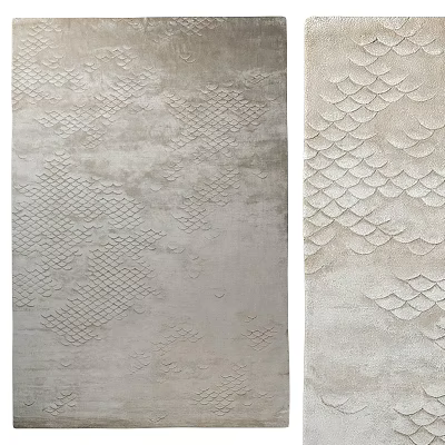 Square Carpet With Textured Scale Like Pattern For Modern Home Decor 3d model