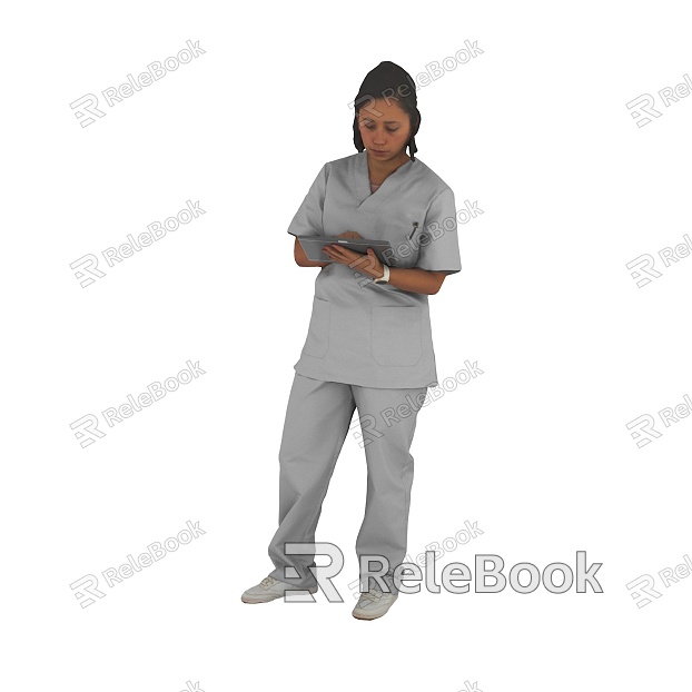 Standing foreign medical staff hospital doctor nurse gown surgical gown model