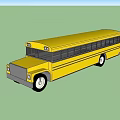 Bright Yellow School Bus With Large Windows And Classic Exterior Design