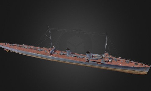 modern warship destroyer weapon ship cruiser ship 3d model