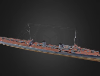 modern warship destroyer weapon ship cruiser ship 3d model