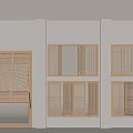 Wooden Shutters With Various Designs Folding Structures And Intricate Grid Patterns 3d model