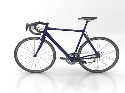 Deep Blue Road Bicycle With Modern Minimalist Design Sleek Frame Black Handlebar And Saddle 3d model