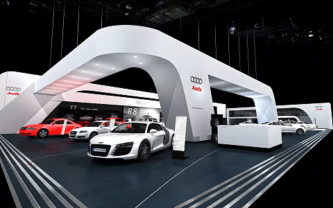 Audi car booth Audi auto show Audi sports car 3d model
