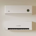Two White Air Conditioner Fans With MI Digital Display And Universal Control Panel 3d model