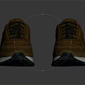 Stylish Brown Leather Sneakers with Black Laces White Sole and Orange Lining