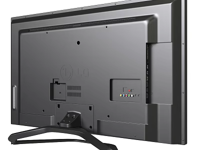 LG Computer Monitor Rear View With Ports And Stable Stand Design 3d model