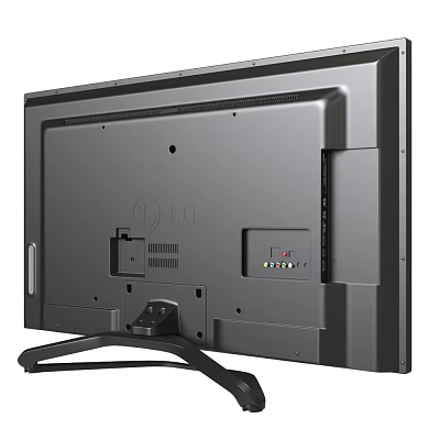 LG Computer Monitor Rear View With Ports And Stable Stand Design 3d model