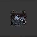 Open Wooden Box With Worn Surface Brass Clasps White Device Gray Cloth And Cables