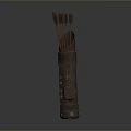 Traditional Ancient Weapon Bamboo Quiver Holding Multiple Arrows With Carved Details