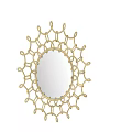 Elegant Oval Mirror With Golden Intricate Frame For Modern Home Decoration