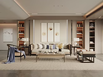 New Chinese Living Room 3d model