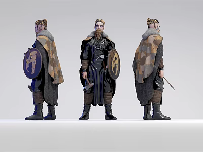 Modern game character Vikings 3d model Modern game character Vikings 3d model