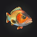 Colorful Tropical Fish With Vibrant Scales Orange Fins And Shiny Body