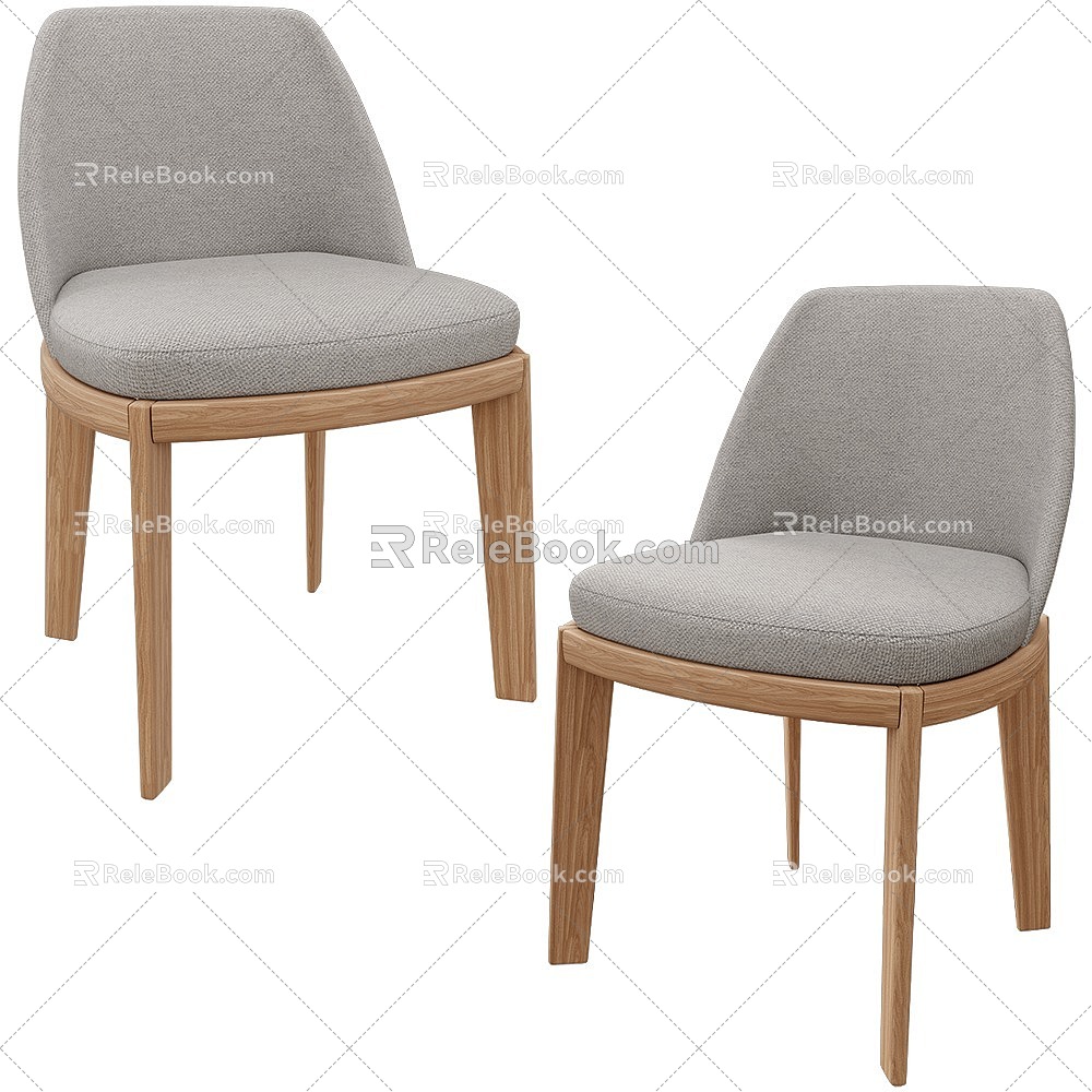 Fabric Dining Chair 3d model