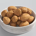 Fresh Whole Walnuts In White Ceramic Bowl For Healthy Snack Option