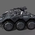 Tactical Armored Vehicle With UN Logo Multiple Wheels And Top Mounted Weapon
