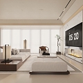 Modern Minimalist New Chinese Living Room 3d model