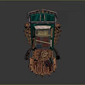 Unique Green Vehicle With Wooden Spiked Decorations And Roof Rack Design
