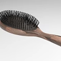 Natural Wooden Handle Hair Brush With Black Bristles And Ergonomic Design