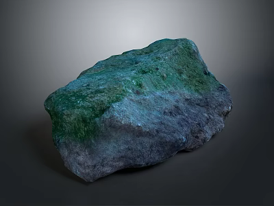 Natural Green Gray Stone And Wood Materials For Decorative Projects 3d model