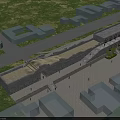 Ancient City Wall Surrounding Traditional Buildings Road Plaza And Pedestrians