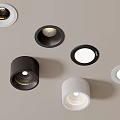 Modern Downlights And Spotlights With Black White Different Styles For Ceiling Lighting Design 3d model