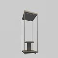 Modern Display Shelf With Built in LED Lighting Sleek Design Double Compartments