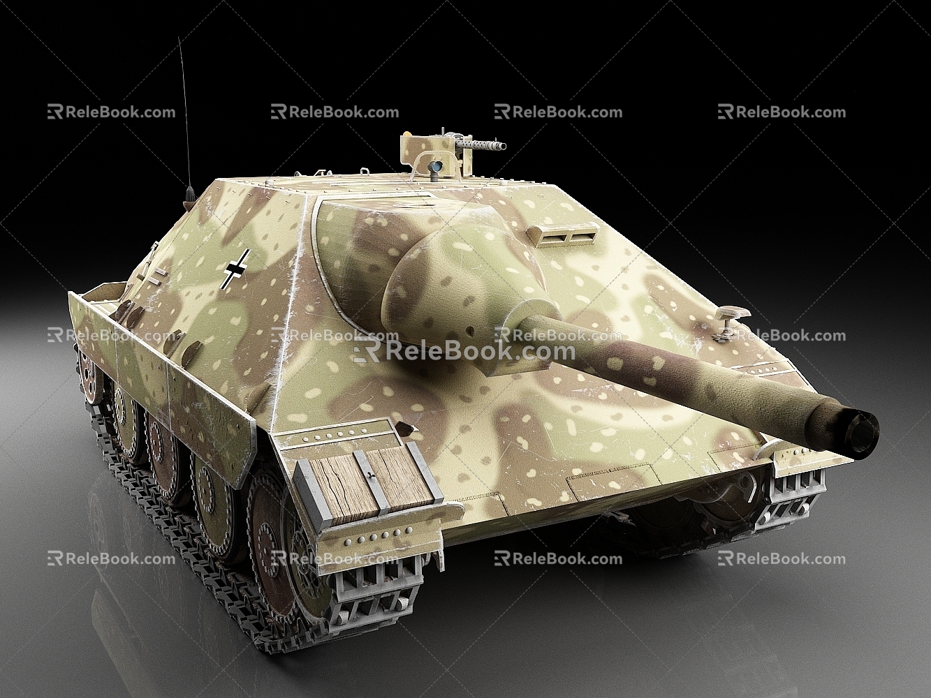 German Tank Tracker Tank Destroyer Old Tank World War II Tank 3d model