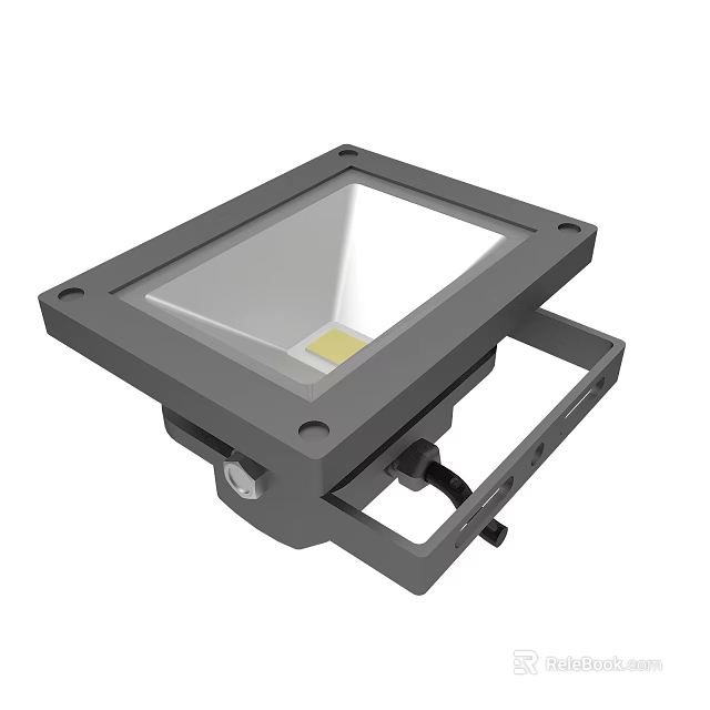 LED Floodlight With Square Design Metal Body Portable Handle And Heavy Duty Construction 3d model 