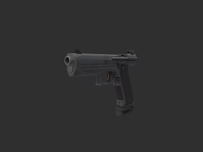 Sleek Modern Tactical Pistol With Black Finish And Ergonomic Grip Design 3d model