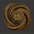 Elegant Golden Spiral Decorative Clothing Brooch Featuring Intricate Ornate Patterns