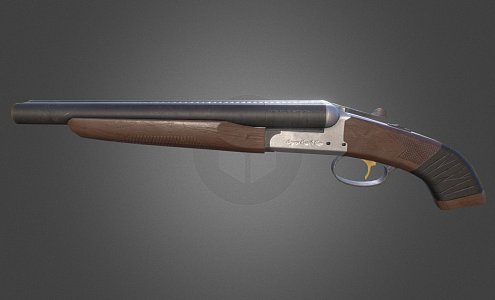 Retro Pistol Gun Submachine Gun Machine Guns 3d model