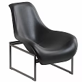 Modern Black and Brown Leather Accent Chair with Comfortable Design and Metal Frame